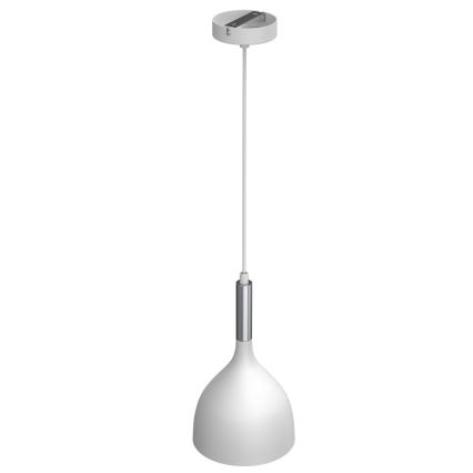 Lustr na lanku NOAK 1xE27/15W/230V bílá/lesklý chrom