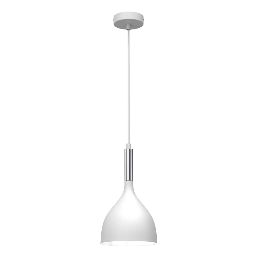 Lustr na lanku NOAK 1xE27/15W/230V bílá/lesklý chrom