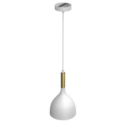 Lustr na lanku NOAK 1xE27/15W/230V bílá/zlatá
