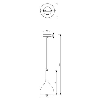 Lustr na lanku NOAK 1xE27/15W/230V bílá/zlatá