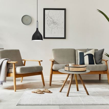 Lustr na lanku NOAK 1xE27/15W/230V černá/lesklý chrom