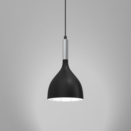 Lustr na lanku NOAK 1xE27/15W/230V černá/lesklý chrom