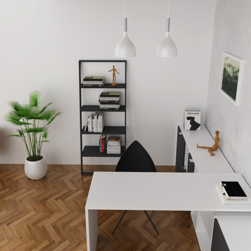 Lustr na lanku NOAK 2xE27/15W/230V bílá/lesklý chrom