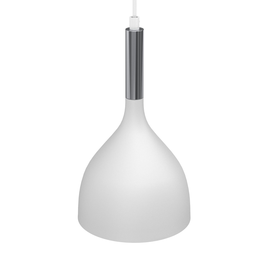 Lustr na lanku NOAK 2xE27/15W/230V bílá/lesklý chrom