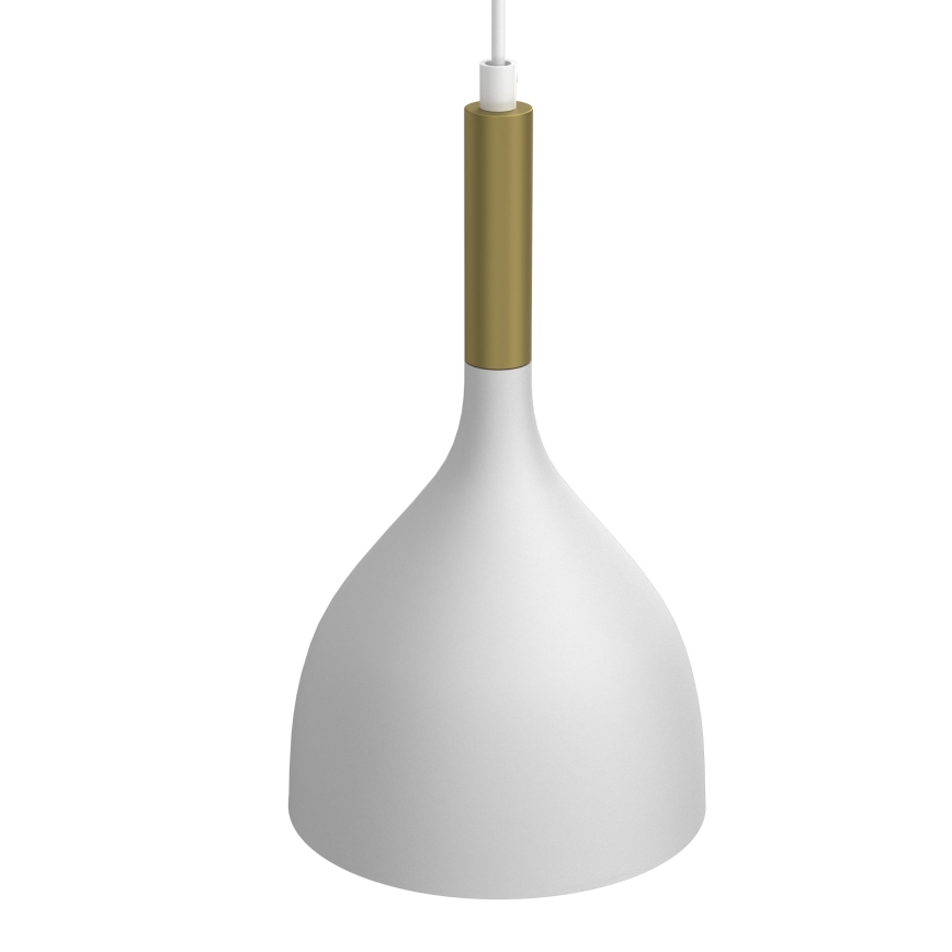 Lustr na lanku NOAK 2xE27/15W/230V bílá/zlatá