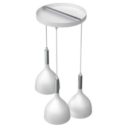 Lustr na lanku NOAK 3xE27/15W/230V bílá/lesklý chrom