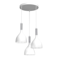 Lustr na lanku NOAK 3xE27/15W/230V bílá/lesklý chrom