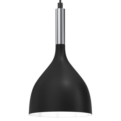 Lustr na lanku NOAK 3xE27/15W/230V černá/lesklý chrom