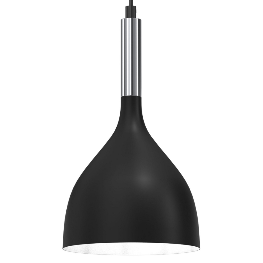 Lustr na lanku NOAK 3xE27/15W/230V černá/lesklý chrom