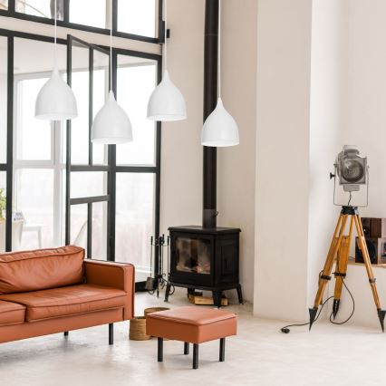 Lustr na lanku NOAK 4xE27/15W/230V šedá