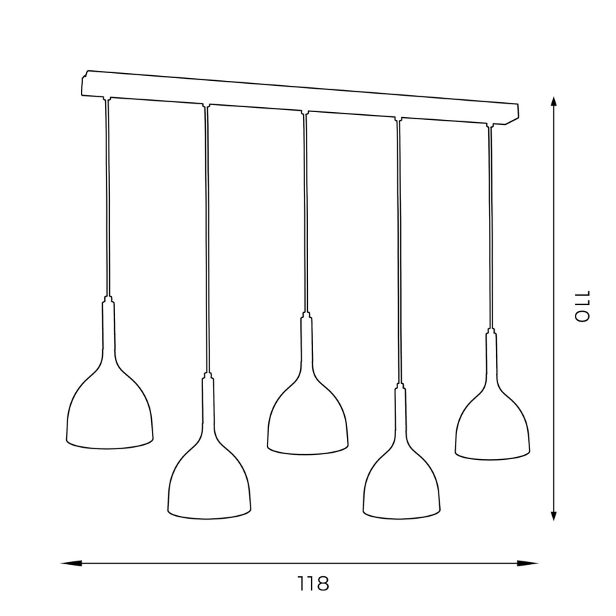 Lustr na lanku NOAK 5xE27/15W/230V bílá/buk