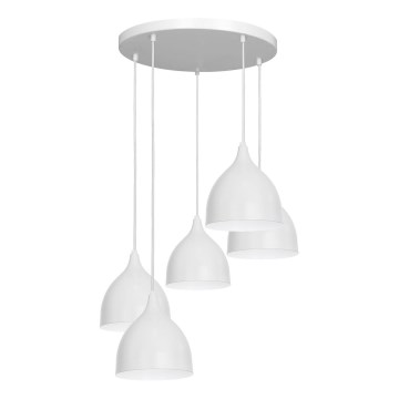 Lustr na lanku NOAK 5xE27/15W/230V šedá
