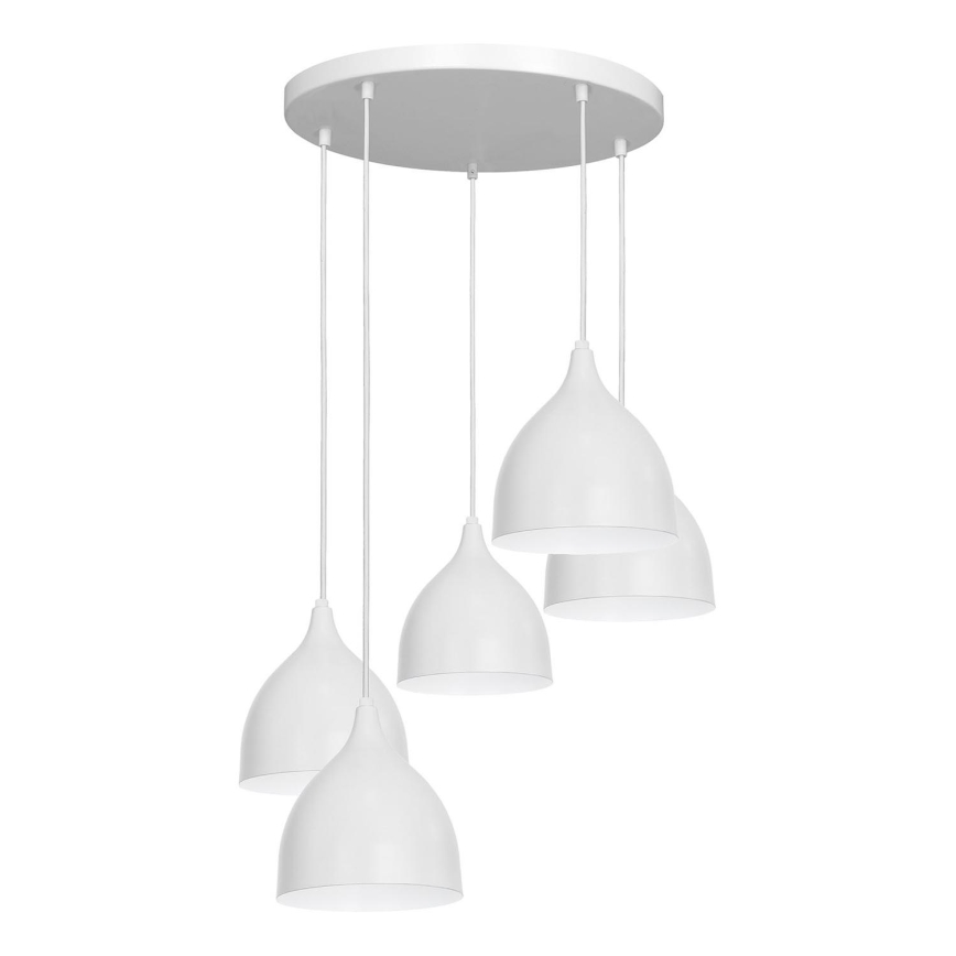Lustr na lanku NOAK 5xE27/15W/230V šedá