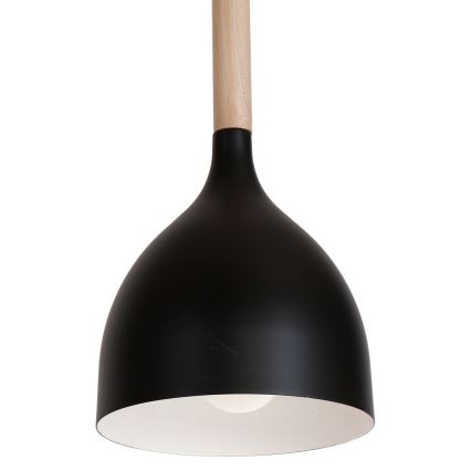 Lustr na lanku NOAK WOOD 1xE27/15W/230V černá/buk
