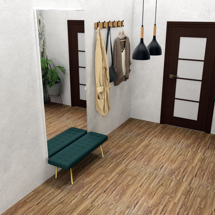 Lustr na lanku NOAK WOOD 2xE27/15W/230V černá/buk
