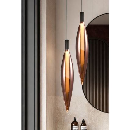 Lustr na lanku NORDIC 1xG9/5W/230V černá/měděná