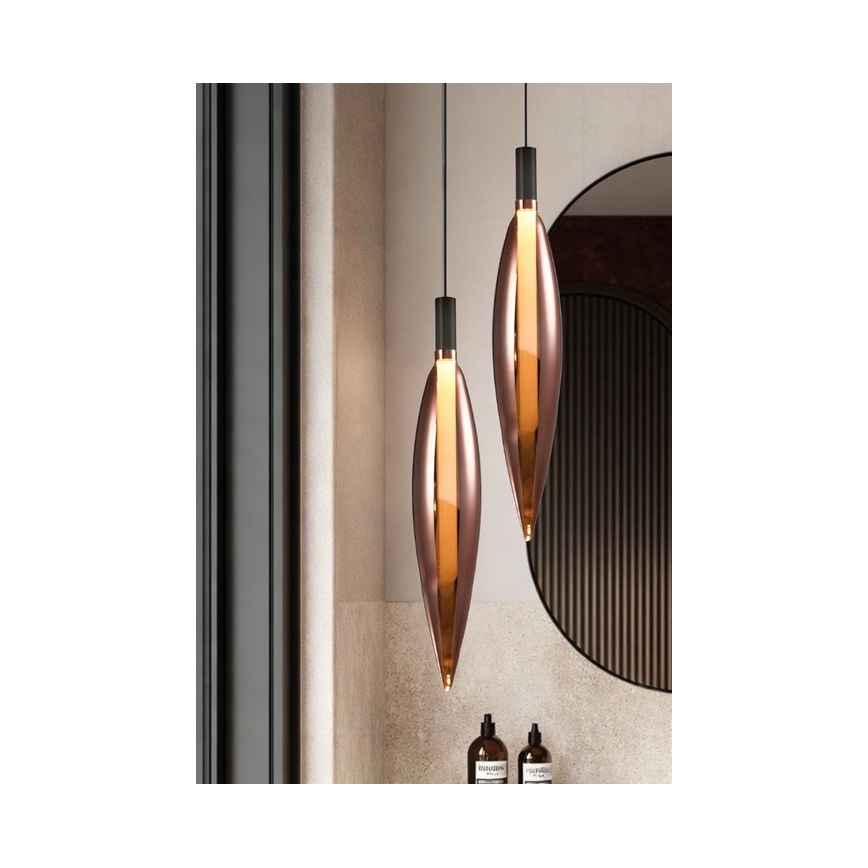 Lustr na lanku NORDIC 1xG9/5W/230V černá/měděná