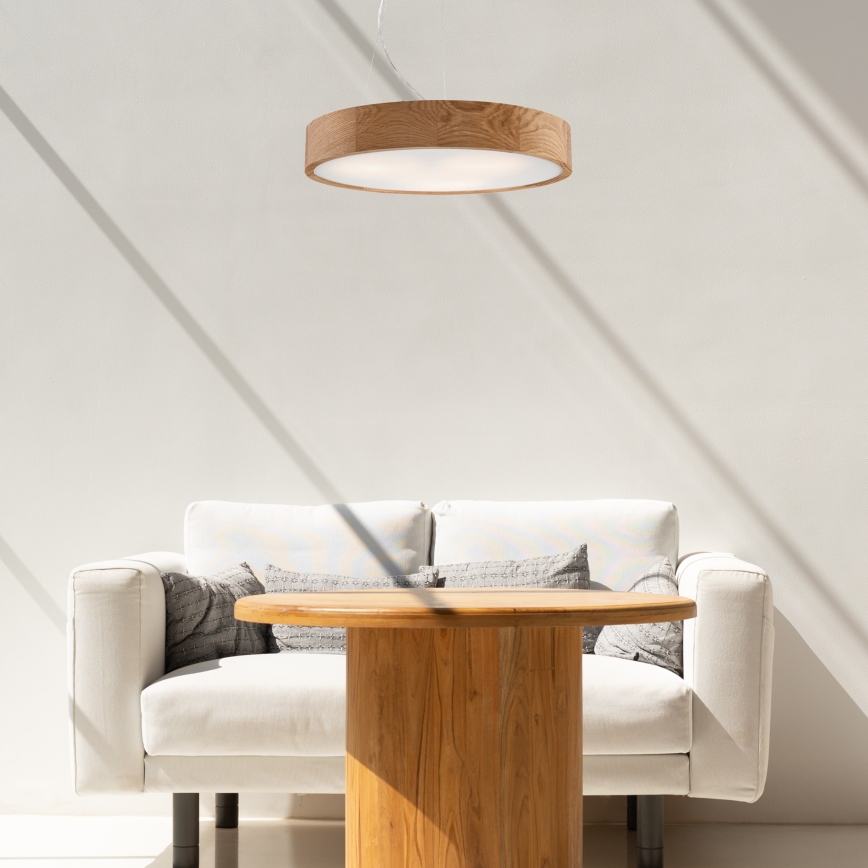 Lustr na lanku OAK 3xE27/60W/230V dub ø 47,5 cm - FSC certifikováno