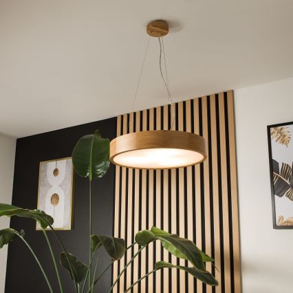 Lustr na lanku OAK 3xE27/60W/230V dub ø 47,5 cm