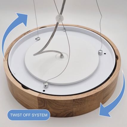 Lustr na lanku OAK 3xE27/60W/230V dub ø 47,5 cm