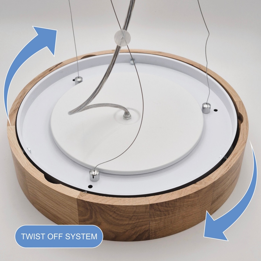 Lustr na lanku OAK 3xE27/60W/230V dub ø 47,5 cm