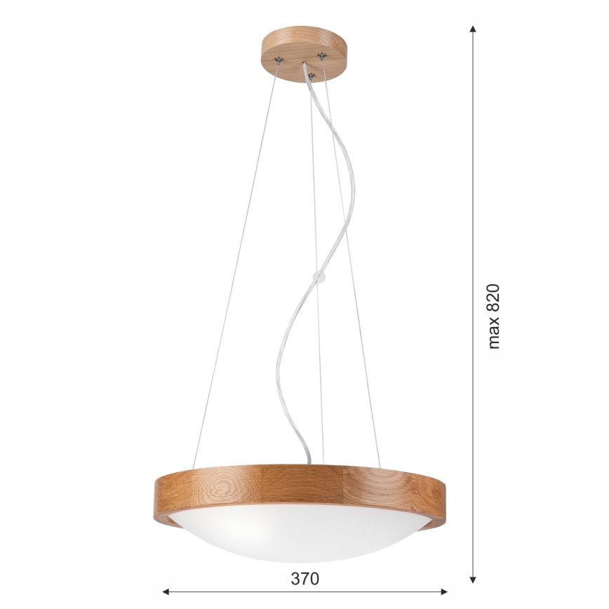 Lustr na lanku OAK SLIM 2xE27/60W/230V ø 37 cm dub