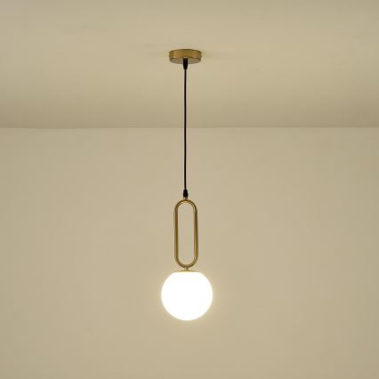 Lustr na lanku ORBA 1xE27/40W/230V mosaz