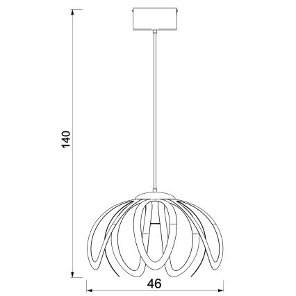 Lustr na lanku ORCHID 1xE27/60W/230V černá