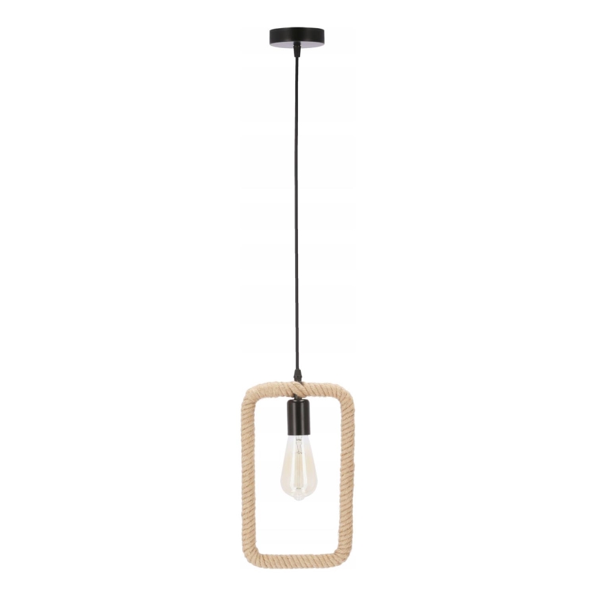 Lustr na lanku OSTOR 1xE27/40W/230V béžová/černá
