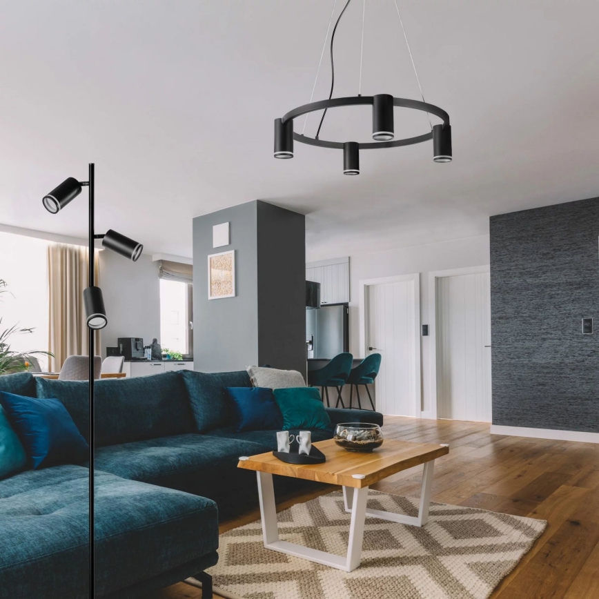 Lustr na lanku PARIS 4xGU10/12W/230V černá