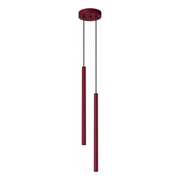 Lustr na lanku PASTELO 2xG9/8W/230V červená