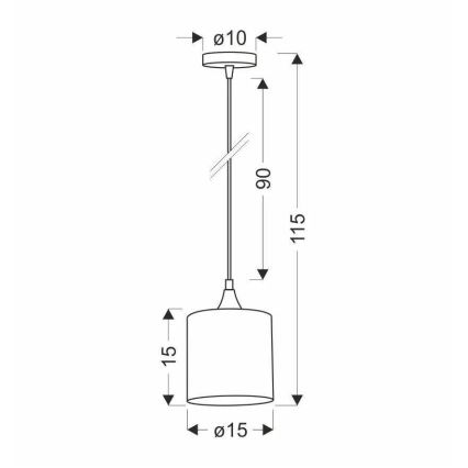 Lustr na lanku PATTI 1xE27/60W/230V pr. 15 cm zelená