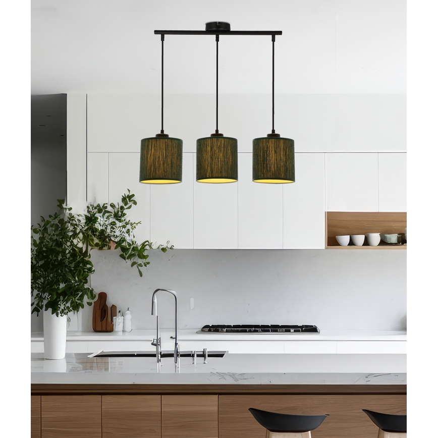 Lustr na lanku PATTI 3xE27/60W/230V zelená