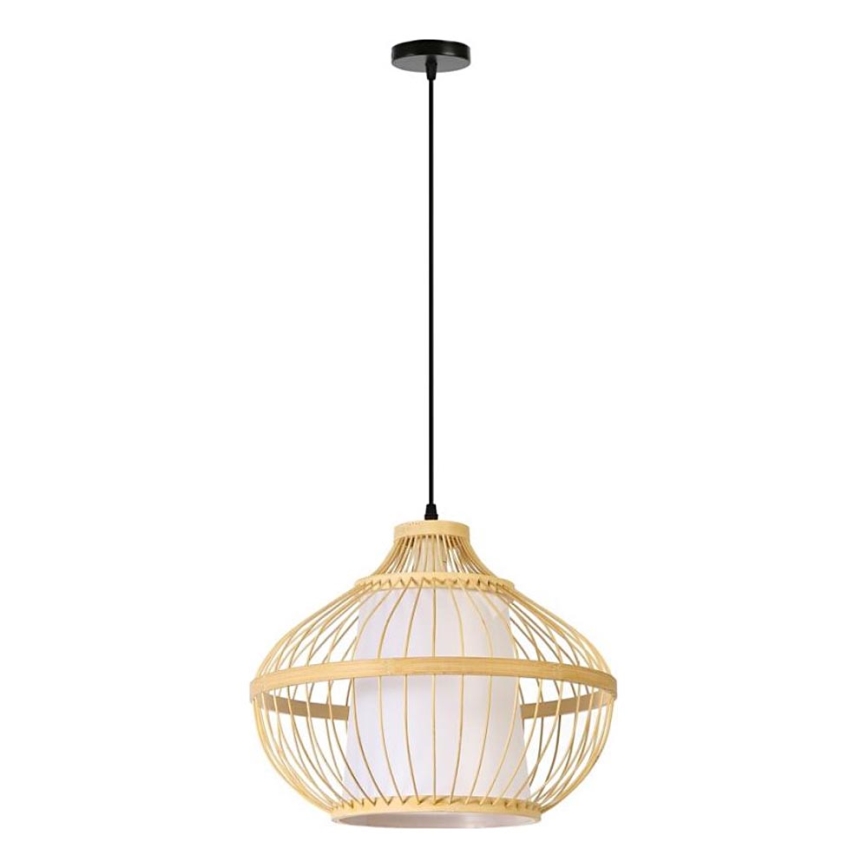 Lustr na lanku PINCHOS 1xE27/40W/230V pr. 40 cm bambus