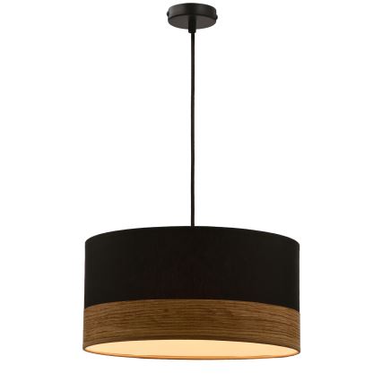Lustr na lanku PORTO 1xE27/60W/230V černá/hnědá