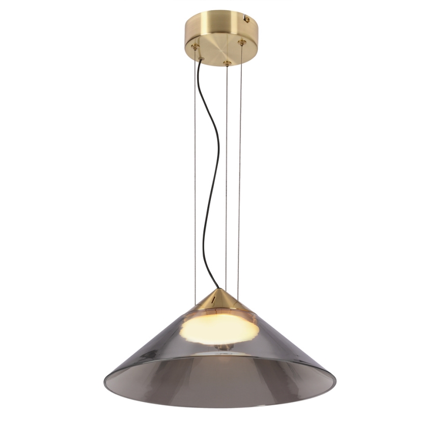 Lustr na lanku PRESTO 1xGX53/10W/230V pr. 34 cm zlatá/kouřová šedá