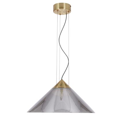 Lustr na lanku PRESTO 1xGX53/10W/230V pr. 34 cm zlatá/kouřová šedá