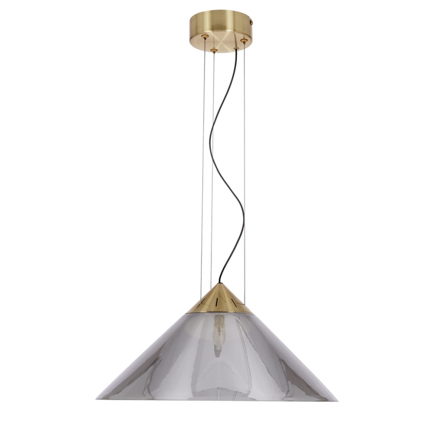 Lustr na lanku PRESTO 1xGX53/10W/230V pr. 42 cm zlatá/kouřová šedá