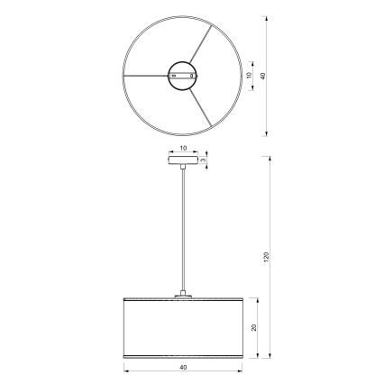 Lustr na lanku RATTAN 1xE27/60W/230V pr. 40 cm ratan