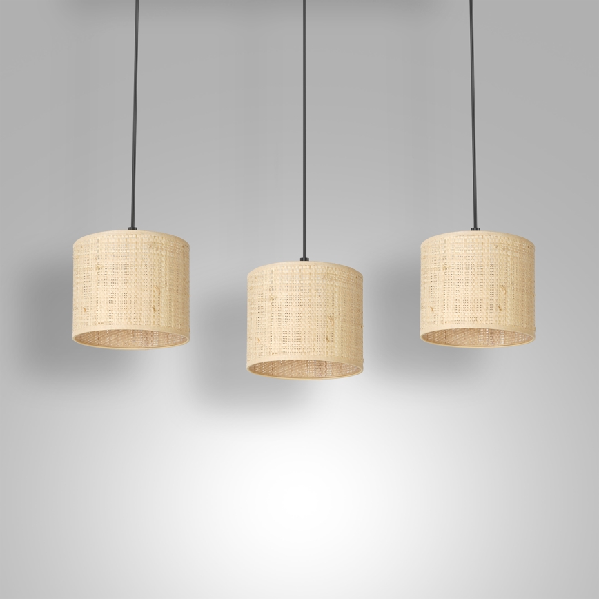 Lustr na lanku RATTAN 3xE27/60W/230V ratan