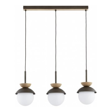 Lustr na lanku REMKE 3xE14/10W/230V hnědá