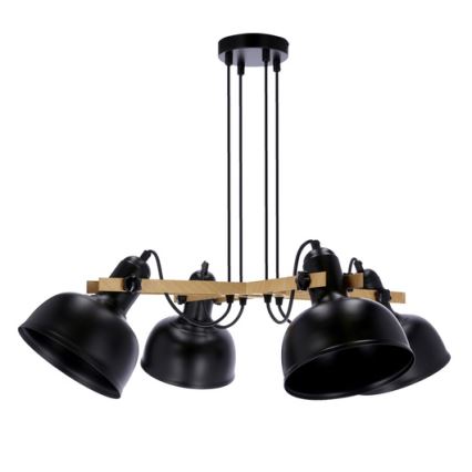 Lustr na lanku RENO 4xE27/40W/230V černá/hnědá