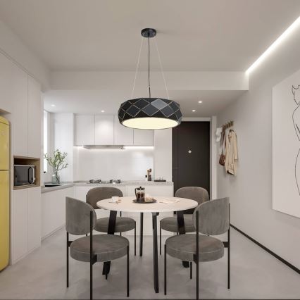 Lustr na lanku REUS 3xE27/40W/230V pr. 47 cm černá