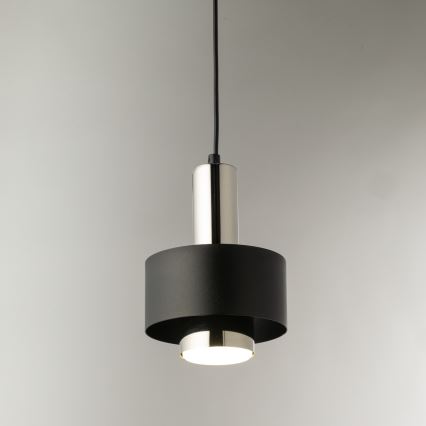 Lustr na lanku RIF LUX 1xGX53/12W/230V pr. 15 cm černá/lesklý chrom