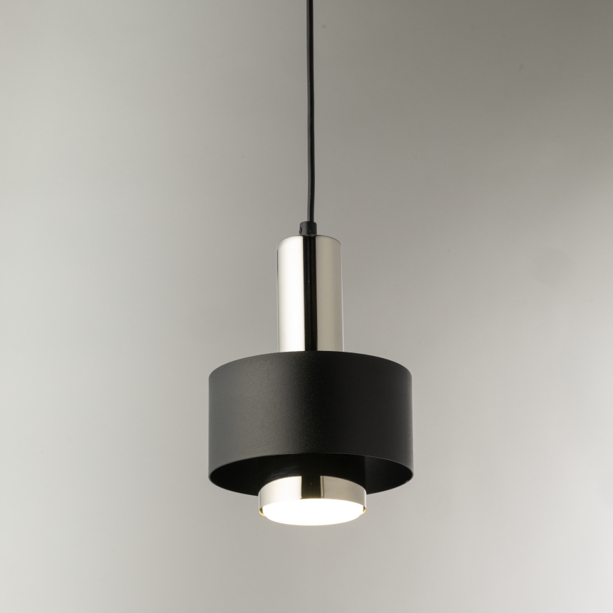 Lustr na lanku RIF LUX 1xGX53/12W/230V pr. 15 cm černá/lesklý chrom