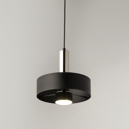 Lustr na lanku RIF LUX 1xGX53/12W/230V pr. 25 cm černá/lesklý chrom