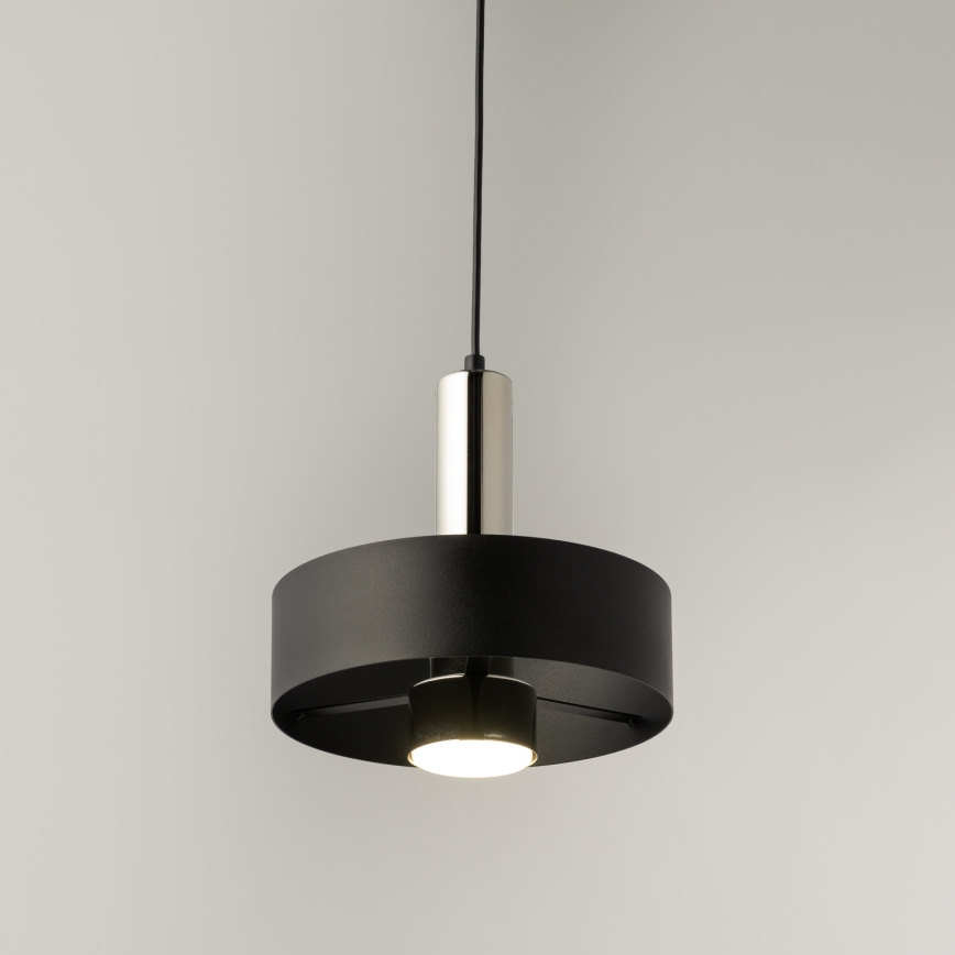 Lustr na lanku RIF LUX 1xGX53/12W/230V pr. 25 cm černá/lesklý chrom