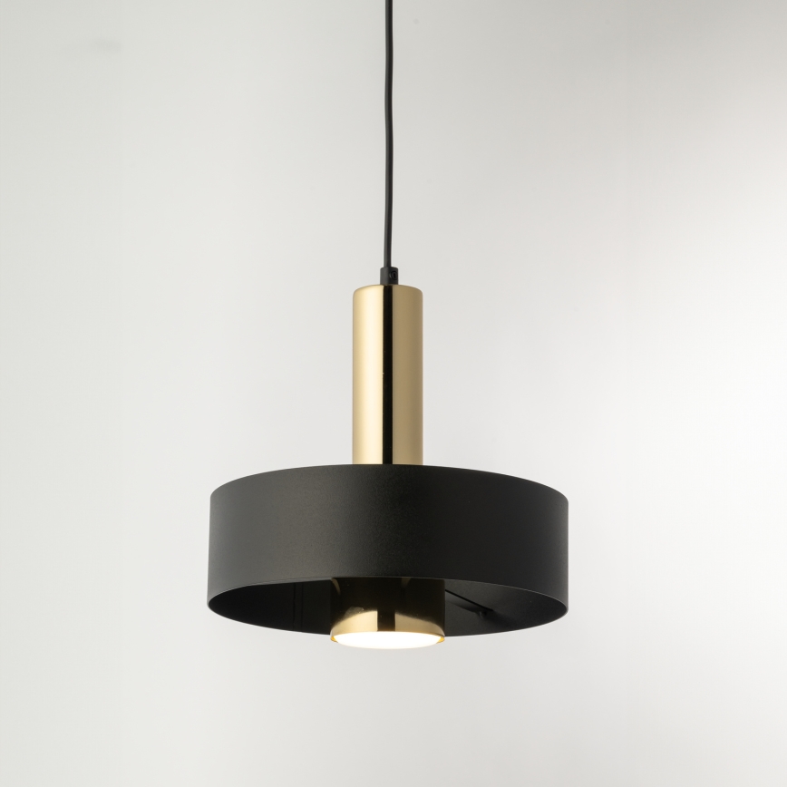 Lustr na lanku RIF LUX 1xGX53/12W/230V pr. 25 cm černá/zlatá