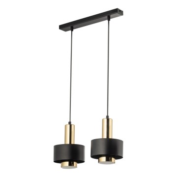 Lustr na lanku RIF LUX 2xGX53/12W/230V černá/zlatá