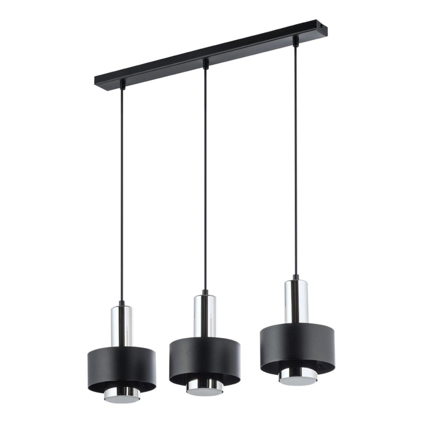 Lustr na lanku RIF LUX 3xGX53/12W/230V černá/lesklý chrom